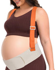 Belly Bands for Pregnant Women, Pregnancy Belly Band with Adjustable Support Brace Straps, Maternity Belt for Back, Abdomen and Waist (Beige,M)