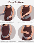 Belly Bands for Pregnant Women, Pregnancy Belly Band with Adjustable Support Brace Straps, Maternity Belt for Back, Abdomen and Waist (Beige,M)