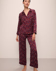 Inez Washable Silk Printed Long PJ Set