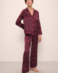 Inez Washable Silk Printed Long PJ Set