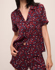Inez Washable Silk Printed Short PJ Set