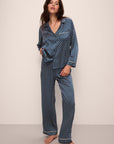 Inez Washable Silk Printed Long PJ Set