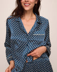 Inez Washable Silk Printed Long PJ Set