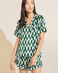Inez Washable Silk Printed Short PJ Set