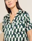 Inez Washable Silk Printed Short PJ Set