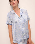 Inez Washable Silk Printed Short PJ Set