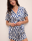 Inez Washable Silk Printed Short PJ Set