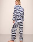 Inez Washable Silk Printed Long PJ Set