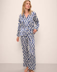 Inez Washable Silk Printed Long PJ Set