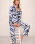 Inez Washable Silk Printed Long PJ Set