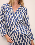 Inez Washable Silk Printed Long PJ Set
