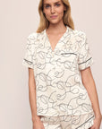 Inez Washable Silk Printed Short PJ Set