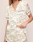 Inez Washable Silk Printed Short PJ Set