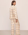 Inez Washable Silk Printed Long PJ Set