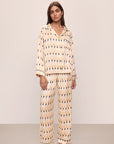 Inez Washable Silk Printed Long PJ Set