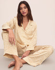 Inez Washable Silk Printed Long PJ Set
