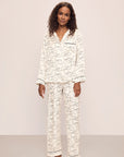 Inez Washable Silk Printed Long PJ Set