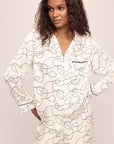 Inez Washable Silk Printed Long PJ Set