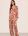 Eberjey x Lily Aldridge - Inez Washable Silk Printed Long PJ Set