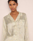 Inez Washable Silk Printed Long PJ Set
