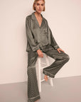 Inez Washable Silk Printed Long PJ Set