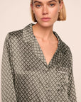 Inez Washable Silk Printed Long PJ Set