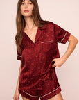 Eberjey x Lily Aldridge - Inez Washable Silk Printed Short PJ Set