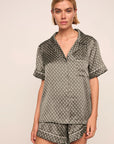Inez Washable Silk Printed Short PJ Set