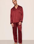 Eberjey x Lily Aldridge - Charles Washable Silk Printed Long PJ Set