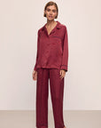 Inez Washable Silk Printed Long PJ Set