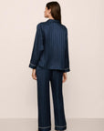 Inez Washable Silk Jacquard Long PJ Set