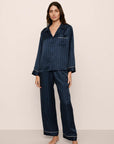 Inez Washable Silk Jacquard Long PJ Set
