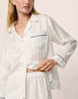 Inez Washable Silk Jacquard Long PJ Set
