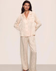 Inez Washable Silk Jacquard Long PJ Set