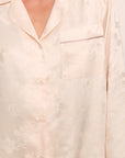 Inez Washable Silk Jacquard Long PJ Set