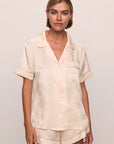 Inez Washable Silk Jacquard Short PJ Set