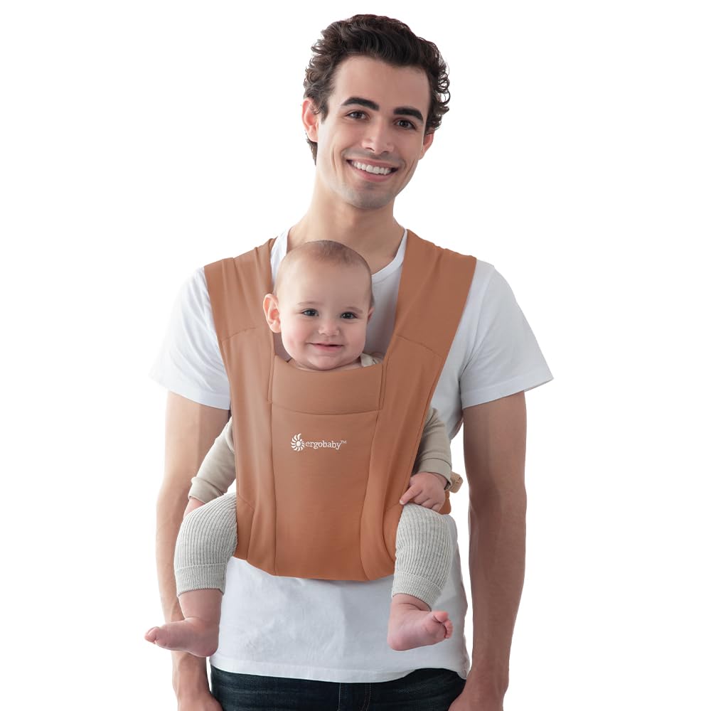 Embrace Baby Carrier Newborn to Toddler - Lightweight Ergonomic Baby Carriers - Cozy Essentials (7-25 Pounds), Ponte Knit, Cream