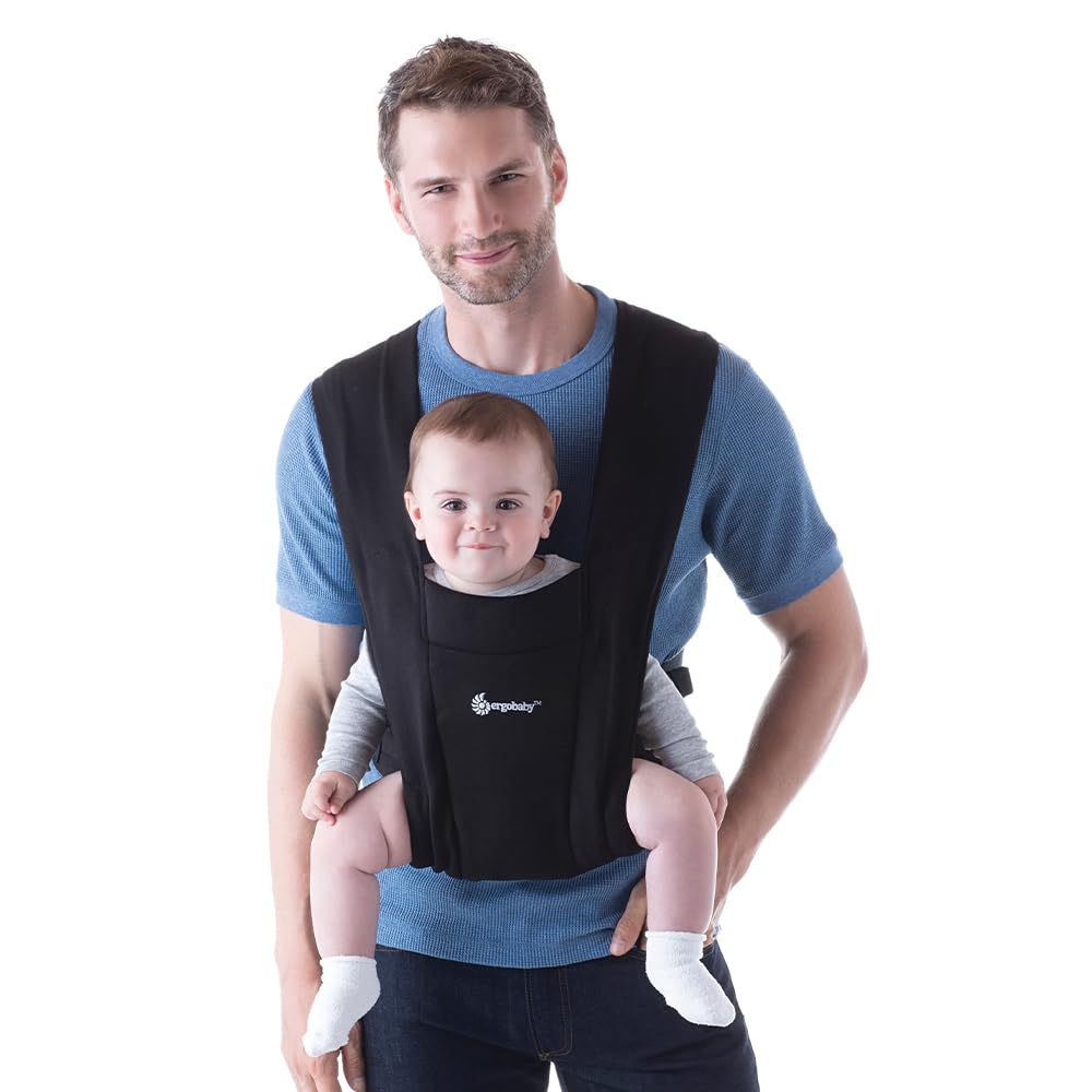 Embrace Baby Carrier Newborn to Toddler - Lightweight Ergonomic Baby Carriers - Cozy Essentials (7-25 Pounds), Ponte Knit, Cream