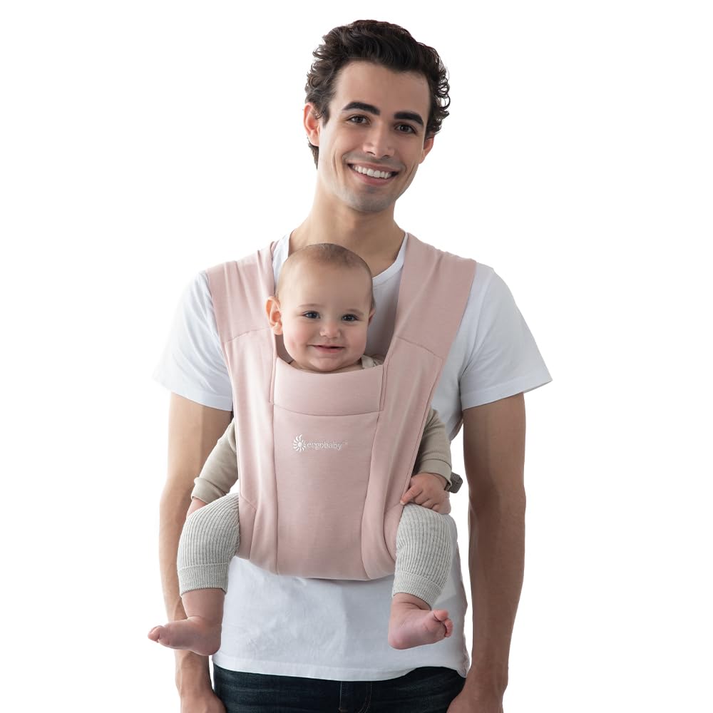 Embrace Baby Carrier Newborn to Toddler - Lightweight Ergonomic Baby Carriers - Cozy Essentials (7-25 Pounds), Ponte Knit, Cream