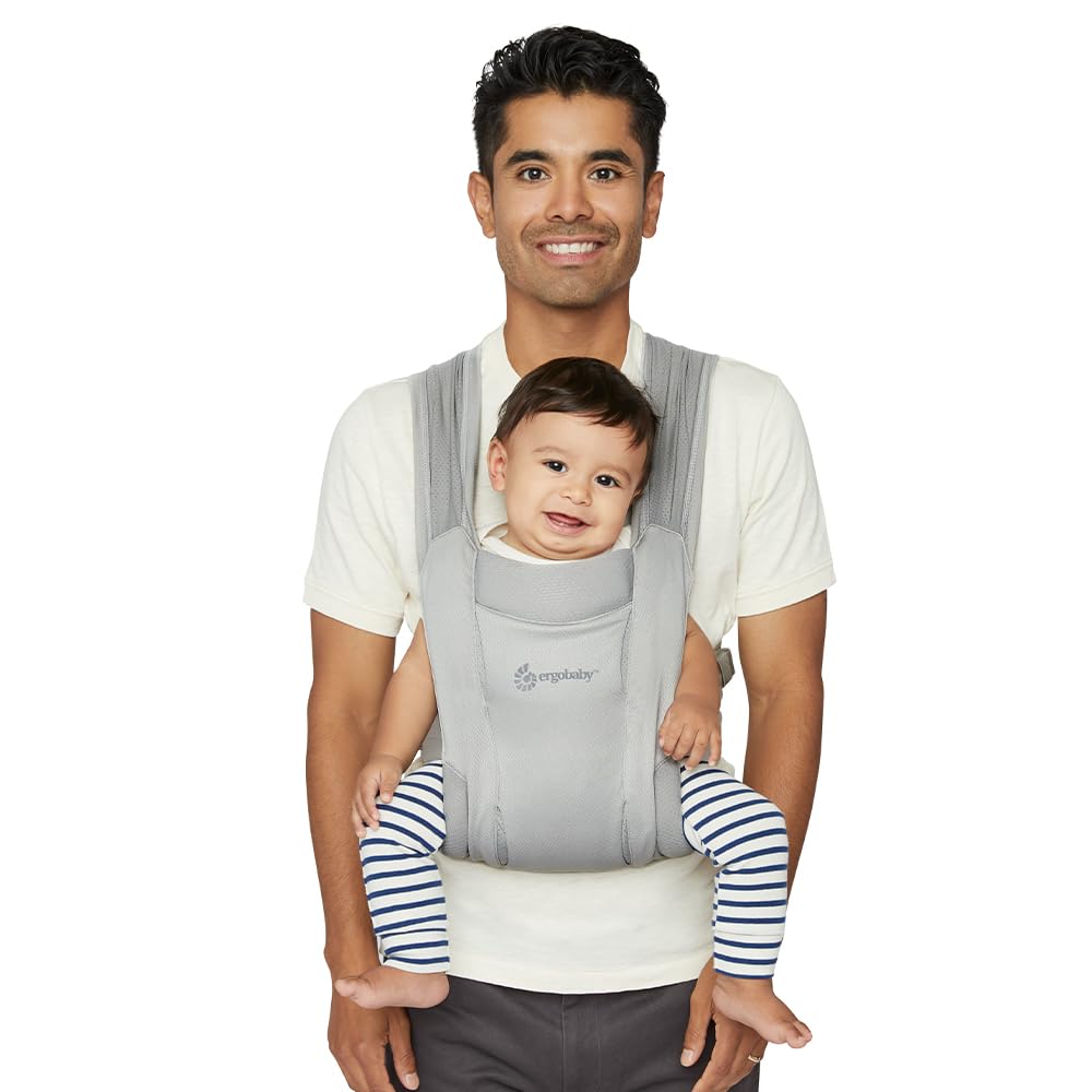 Embrace Baby Carrier Newborn to Toddler - Lightweight Ergonomic Baby Carriers - Cozy Essentials (7-25 Pounds), Ponte Knit, Cream