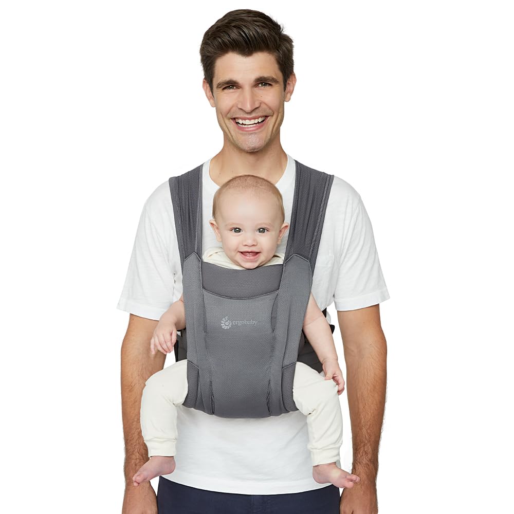 Embrace Baby Carrier Newborn to Toddler - Lightweight Ergonomic Baby Carriers - Cozy Essentials (7-25 Pounds), Ponte Knit, Cream