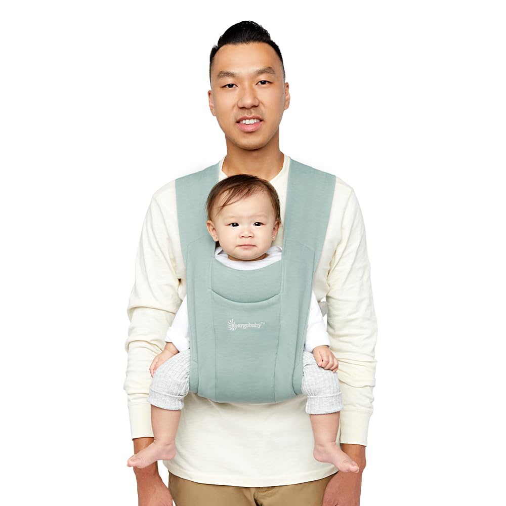 Embrace Baby Carrier Newborn to Toddler - Lightweight Ergonomic Baby Carriers - Cozy Essentials (7-25 Pounds), Ponte Knit, Cream