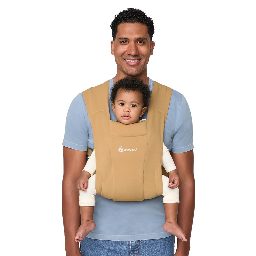 Embrace Baby Carrier Newborn to Toddler - Lightweight Ergonomic Baby Carriers - Cozy Essentials (7-25 Pounds), Ponte Knit, Cream