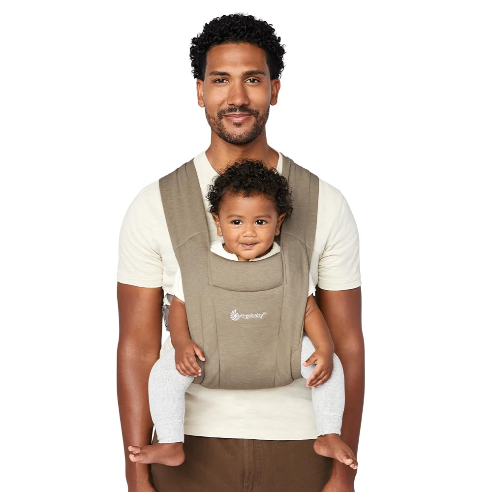 Embrace Baby Carrier Newborn to Toddler - Lightweight Ergonomic Baby Carriers - Cozy Essentials (7-25 Pounds), Ponte Knit, Cream