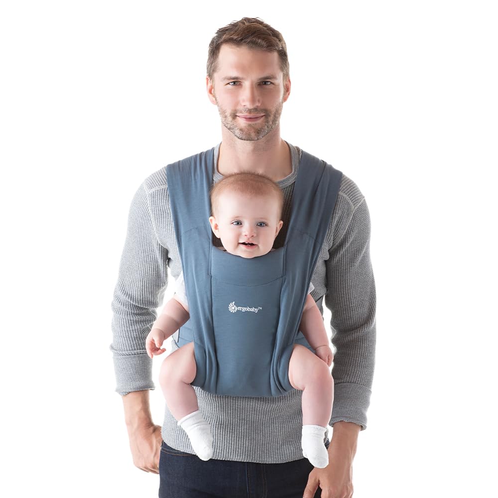 Embrace Baby Carrier Newborn to Toddler - Lightweight Ergonomic Baby Carriers - Cozy Essentials (7-25 Pounds), Ponte Knit, Cream