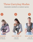 Embrace Baby Carrier Newborn to Toddler - Lightweight Ergonomic Baby Carriers - Cozy Essentials (7-25 Pounds), Ponte Knit, Cream