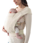Embrace Baby Carrier Newborn to Toddler - Lightweight Ergonomic Baby Carriers - Cozy Essentials (7-25 Pounds), Ponte Knit, Cream