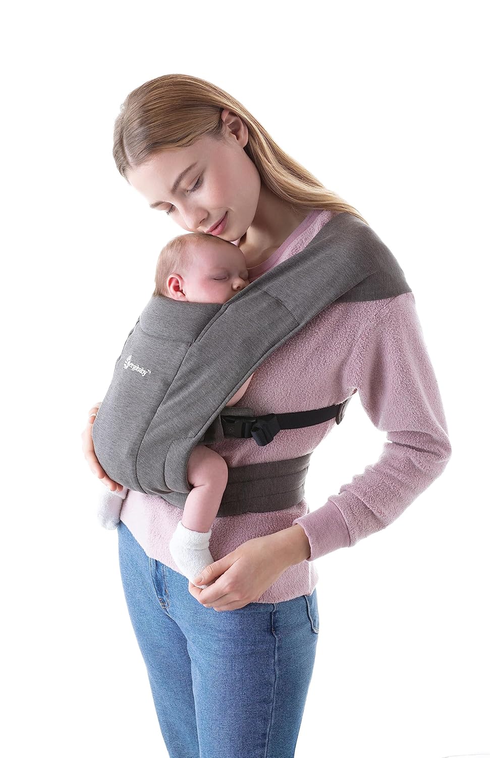 Embrace Baby Carrier Newborn to Toddler - Lightweight Ergonomic Baby Carriers - Cozy Essentials (7-25 Pounds), Ponte Knit, Cream