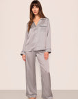 Inez Washable Silk Printed Long PJ Set