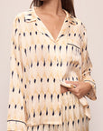 Inez Washable Silk Printed Long PJ Set